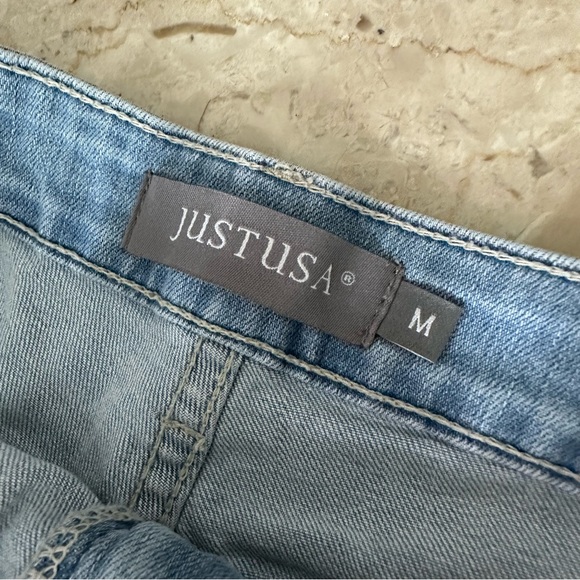 Just USA distressed denim jean shorts - Picture 5 of 8